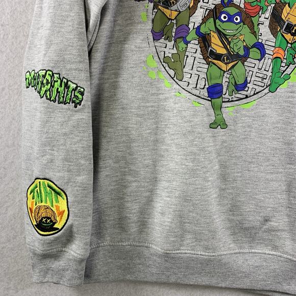 Teenage Mutant‎ Ninja Turtles Boys Sweatshirt Sz 18 Crew Neck Embroidered - Picture 2 of 9